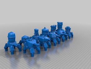 clockwork drones - steampunk de l'automatisation jouets & jeux 28mm 40k aos le mdn whfb 3d print model - Mito3D