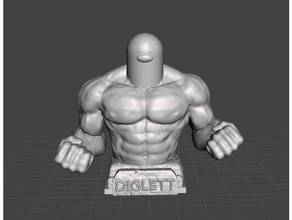 diglett scans & replicas beefy beefyarms digglet digglett diglet meme pokemon ripped strong 3d print model - Mito3D