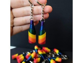 pride rainbow bottle keychain keychains 3d print model - Mito3D