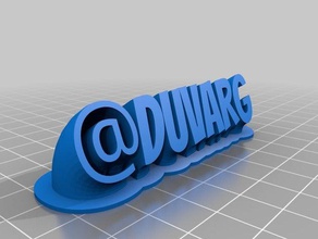 my customized sweeping 2-line name plate text office 3d print model - Mito3D
