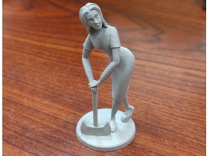 character commission axe lady toy & game accessories miniature 3d print model - Mito3D