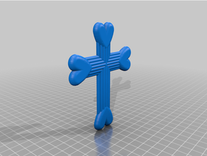 heart cross customized pendant 3d print model - Mito3D