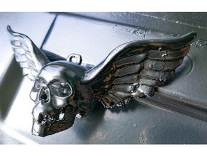 skull pendant wings jewelry 3d print model - Mito3D
