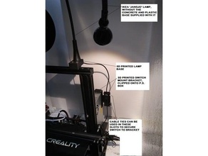 mount ikea jansjo led lamp lamp switch ender-3 3d printing