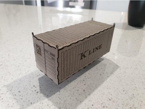 laser cut shipping container diy 1mm 3mm box card k40 lasercut line mdf model plywood toy 3d print model - Mito3D