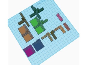cardboard corner bracket set plus middle layer organization 90 degree angle 3d print model - Mito3D