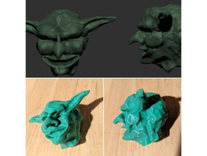 Gruseliger goblin-Kopf Kreaturen dnd fantasy der goblin goblins goblin-Jägerin ist Skulptur tabletop-gaming zbrush 3d print model - Mito3D