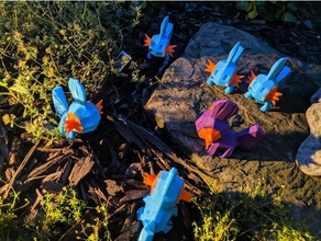 low poly mudkip remix no whisker pegs creatures 3d print model - Mito3D