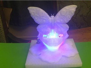papillon de la lampe décor le fleur mouche hibiscus lumière l'usine 3d print model - Mito3D