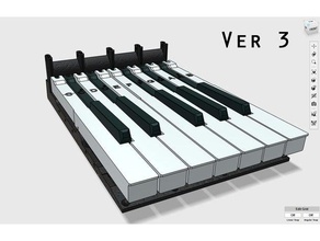 in voller Größe gewichtete Tastatur Abschnitt ver3 Musik Logik-blox Oktav synth synthesizer 3d print model - Mito3D