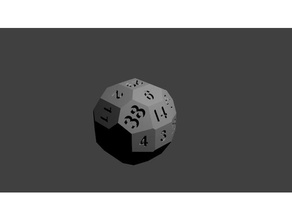 d38 38-sided die dice 3d print model - Mito3D