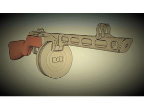 ppsh-41 - scale 1 4 scans & replicas gun russian wwii 3d print model - Mito3D