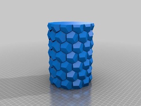 kundenspezifische Bienenwaben-vase 175mm Höhe 12 hex 30 Größe Dekor kundengebundene 3d print model - Mito3D