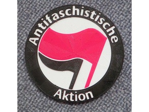 antifascista ação emblemas moedas e selos antifa antifaschismus antifascism emblema filamento de mudança 3d print model - Mito3D