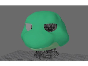 fursuit- puppet-head base - version 69 toon turtle costume fursuit fursuit-head head headbase mask puppet tmnt themed turtles 3d print model - Mito3D