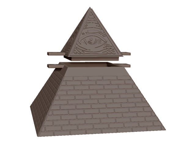 lockable illuminati pyramid box containers 3D print model - Mito3D