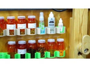 la bouteille de pilule stockage petites pièces porte-bouteille les parties du conteneur d'ordonnance rack à verticale rangement vertical 3d print model - Mito3D