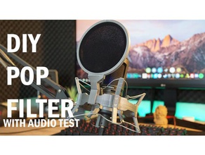 pop filtro diy choque de montagem o áudio audio technica microfone filter stand studi studio estúdio 3d print model - Mito3D