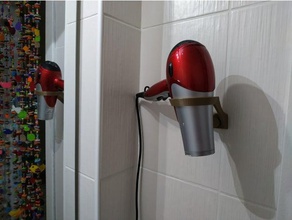 saç kurutma makinesi askı montaj dikey banyo 3d print model - Mito3D