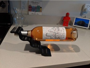 balancing wine bottle holder kitchen & dining 3d print model - Mito3D