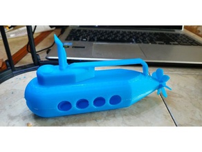 Spielzeug U-Boot einen rotierenden propeller & Spiele 3d print model - Mito3D