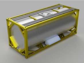 20 fit ho ölçek konteyner-tank araç kap model tren trenler tank 3d print model - Mito3D