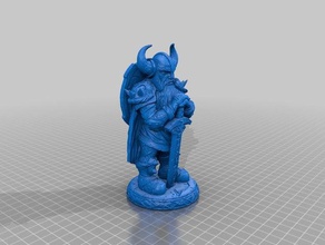 viking warrior add w o support structure people 3d print model - Mito3D