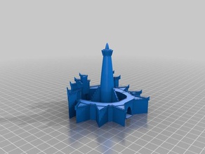 minas morgul minimalistic buildings & structures board game lord rings lotr mordor stronghold war ring 3d print model - Mito3D