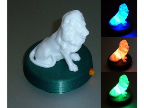 illuminato leone sculture led luce a rgb 3d print model - Mito3D