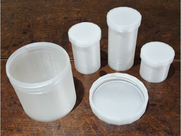 storage pot set containers jar screw lid container 3D print model - Mito3D