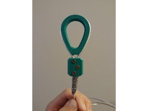 el dedal de la abrazadera 5 mm recubierto pvc con cable acero partes anneaux boucle cosses ganchillo 3d print model - Mito3D