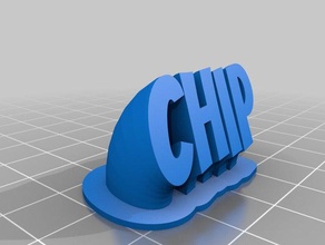 nome do chip da placa de texto office personalizado 3d print model - Mito3D
