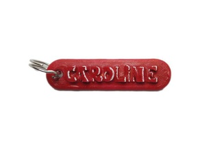 caroline personalized keychain embossed letters keychains 3d print model - Mito3D