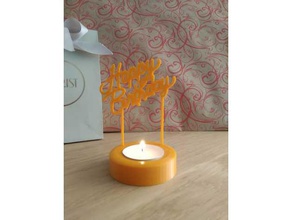 hpbd candle hold3r decor birthday holder 3d print model - Mito3D