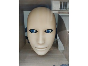 human head model remixed eyes animatronic 3d printing cyborg face 3d print model - Mito3D