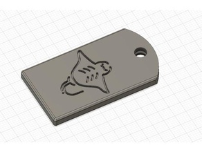 small card holder keytag keyring manta 3d print model - Mito3D