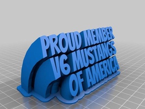 member v6 mustangs text office customized 3d print model - Mito3D