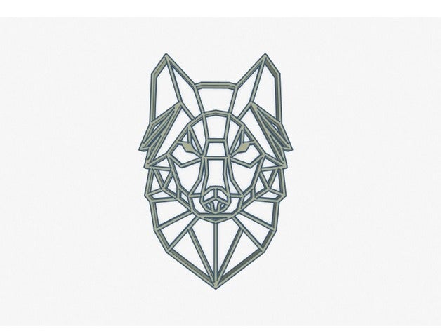 geométricas lobo Arte en 2d 3D print model - Mito3D
