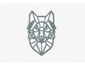 géométriques loup 2d art wolf 3d print model - Mito3D