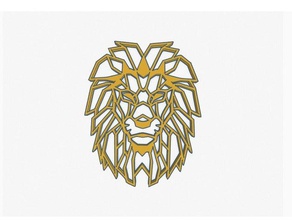 geometrik aslan 2d sanat 3d print model - Mito3D