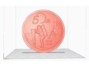 50º aniversario del aterrizaje en la luna monedas & insignias 50 de moneda plata suiza 3d print model - Mito3D