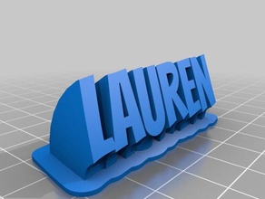 lauren placa com o nome de texto office personalizado 3d print model - Mito3D