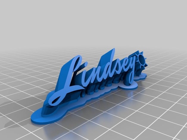 my customized sweeping 2-line name plate text office 3D print model - Mito3D