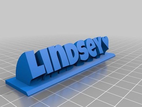 mi personalizados de barrido 2-nombre la línea placa lindsey 2 oficina personalizado 3d print model - Mito3D