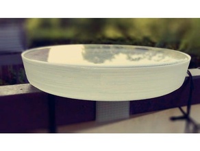 bird bath railing outdoor & garden water bowl 3d print model - Mito3D