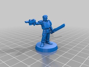 soldiers imperium - infantry squad v2 games astra militarum imperial guard warhammer 40k 3d print model - Mito3D