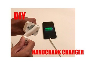 hand crank phone charger electronics generator handle iphone motor 3d print model - Mito3D