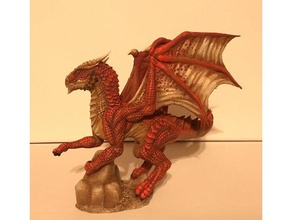 large red dragon toys & games dnd miniature dungeons dragons gaming rpg sculpt tabletop wargaming 3d print model - Mito3D