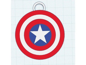 capitão américa colar jóias o logotipo marvel a comics 3d print model - Mito3D