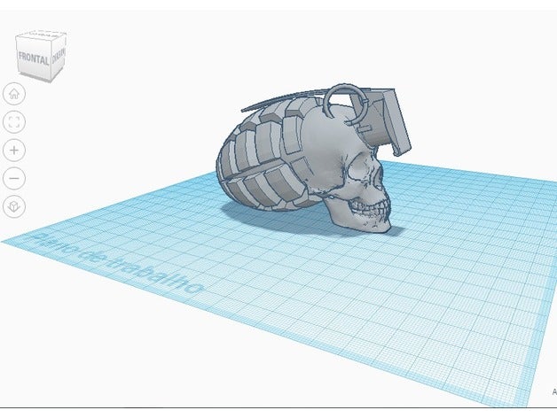 caveira granada A impressão 3d 3D print model - Mito3D